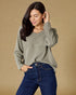 Sage V-Neck Long Sleeve Top