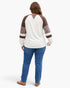 Plus Size Ivory & Brown Leopard Color Block Top