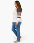Plus Size Ivory & Brown Leopard Color Block Top