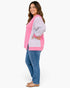 Plus Size Pink & Aqua Striped Sleeve Sweatshirt