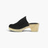 Genuine Suede Wooden Heel Clogs