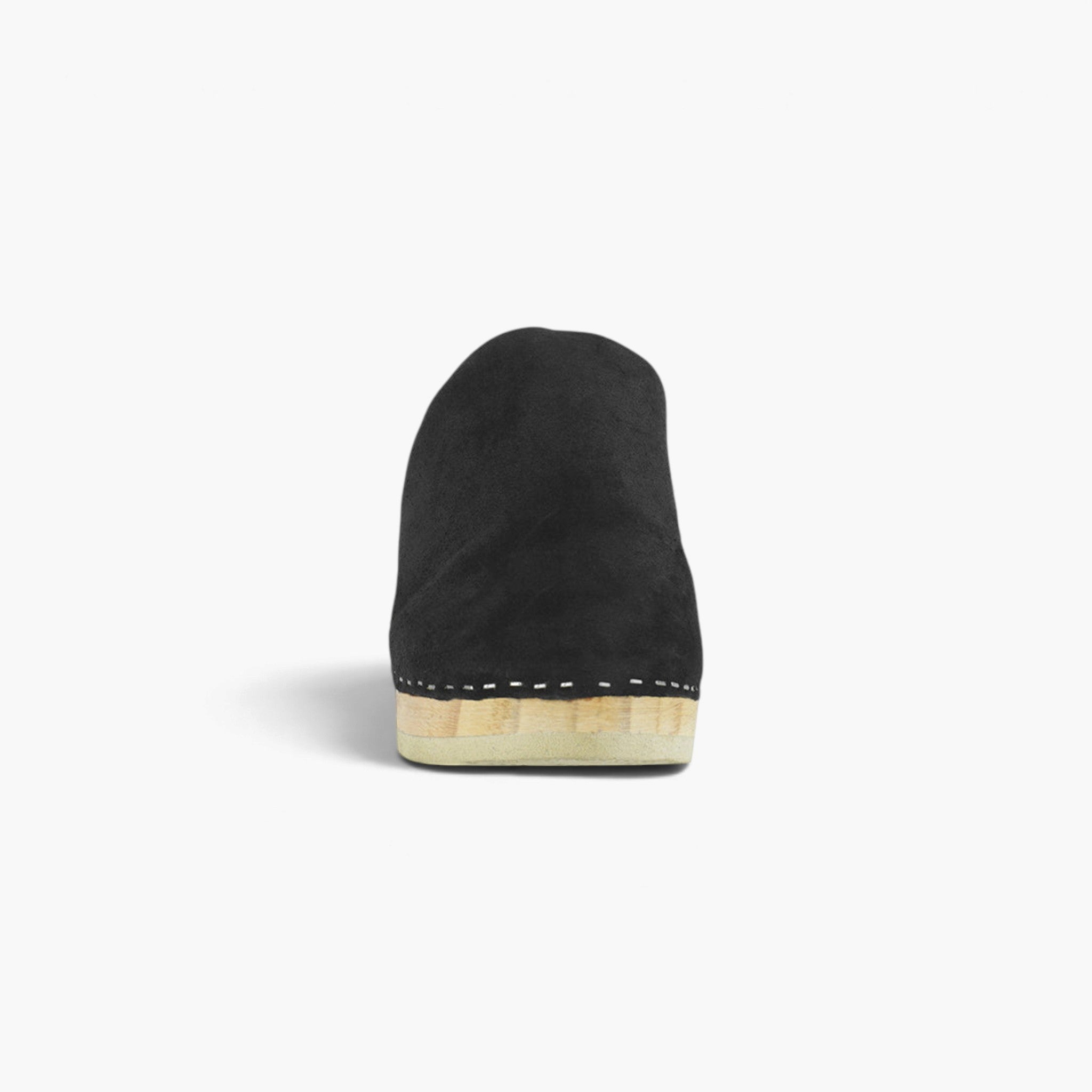 Genuine Suede Wooden Heel Clogs