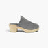 Genuine Suede Wooden Heel Clogs