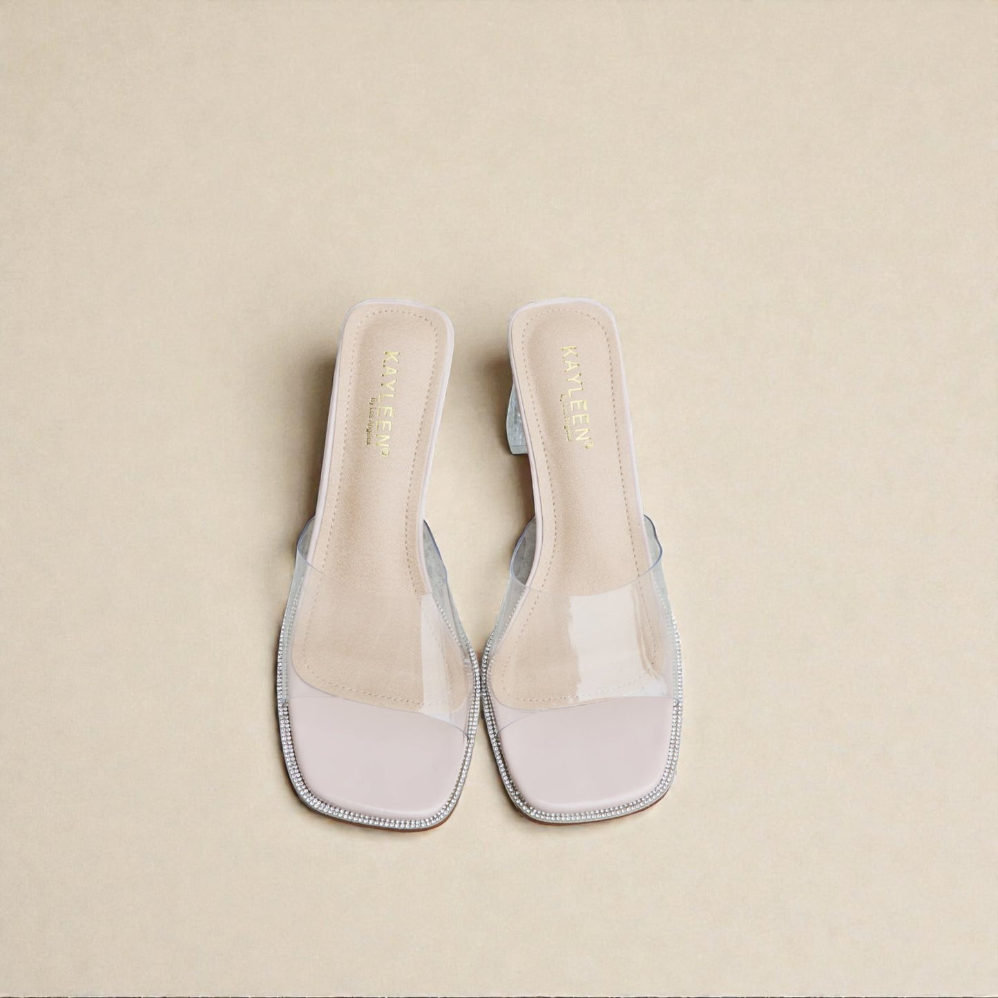 Clear Strap Block Heel Mules