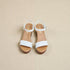 White Vegan Leather Platform Block Heel Sandals