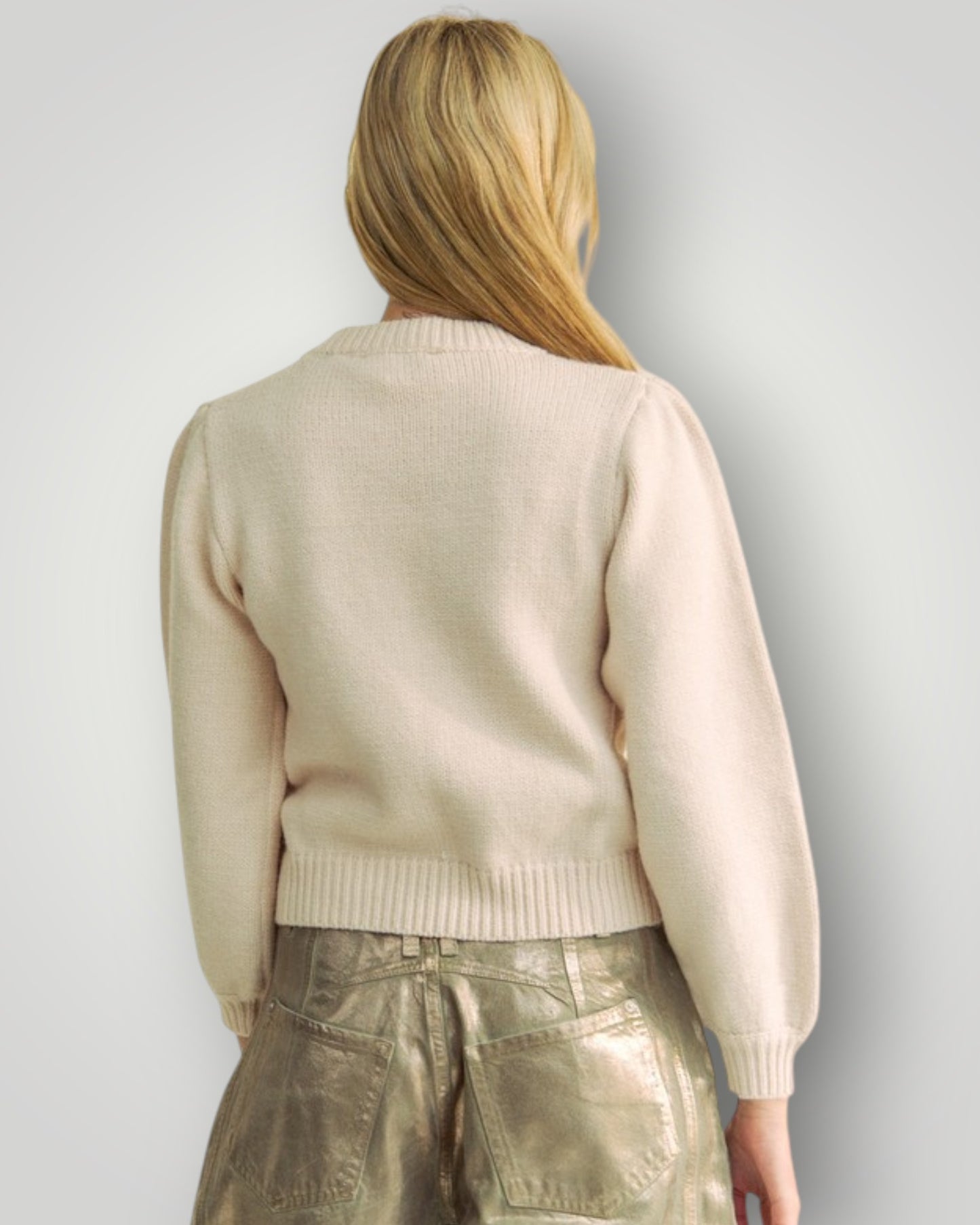 Cream Strawberry Knit Sweater