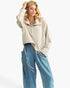 Warm Gray Quarter-Zip Drawstring Pullover