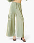 Sage Cargo-Pocket Wide-Leg Pants