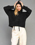 Black Long Sleeve Hooded Sweater