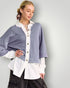 Denim Blue Layered Button Front Top