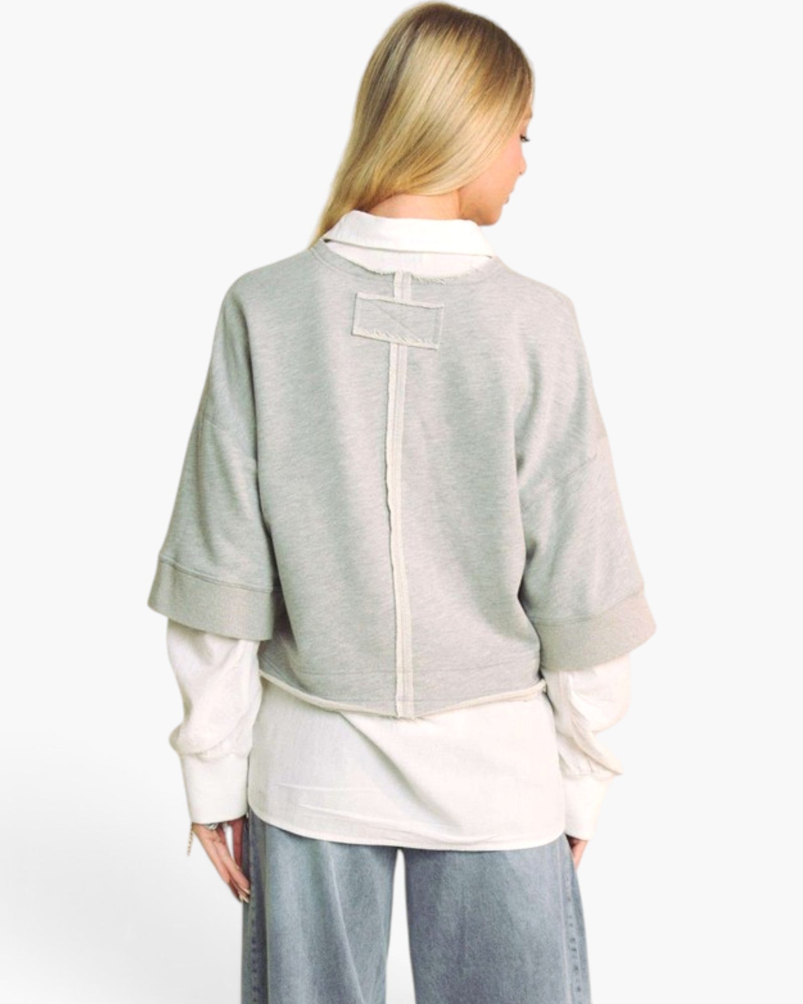 Heather Gray Layered Button-Front Shirt