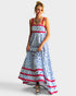 Blue Abstract Print Maxi Dress