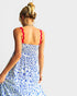 Blue Abstract Print Maxi Dress