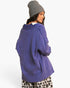 Azure Exposed-Seam Button-Front Cardigan