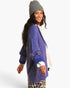 Azure Exposed-Seam Button-Front Cardigan