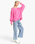 Haut tunique en tricot rose fuchsia à ourlet haut-bas