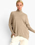 Khaki Oversized Turtleneck Sweater