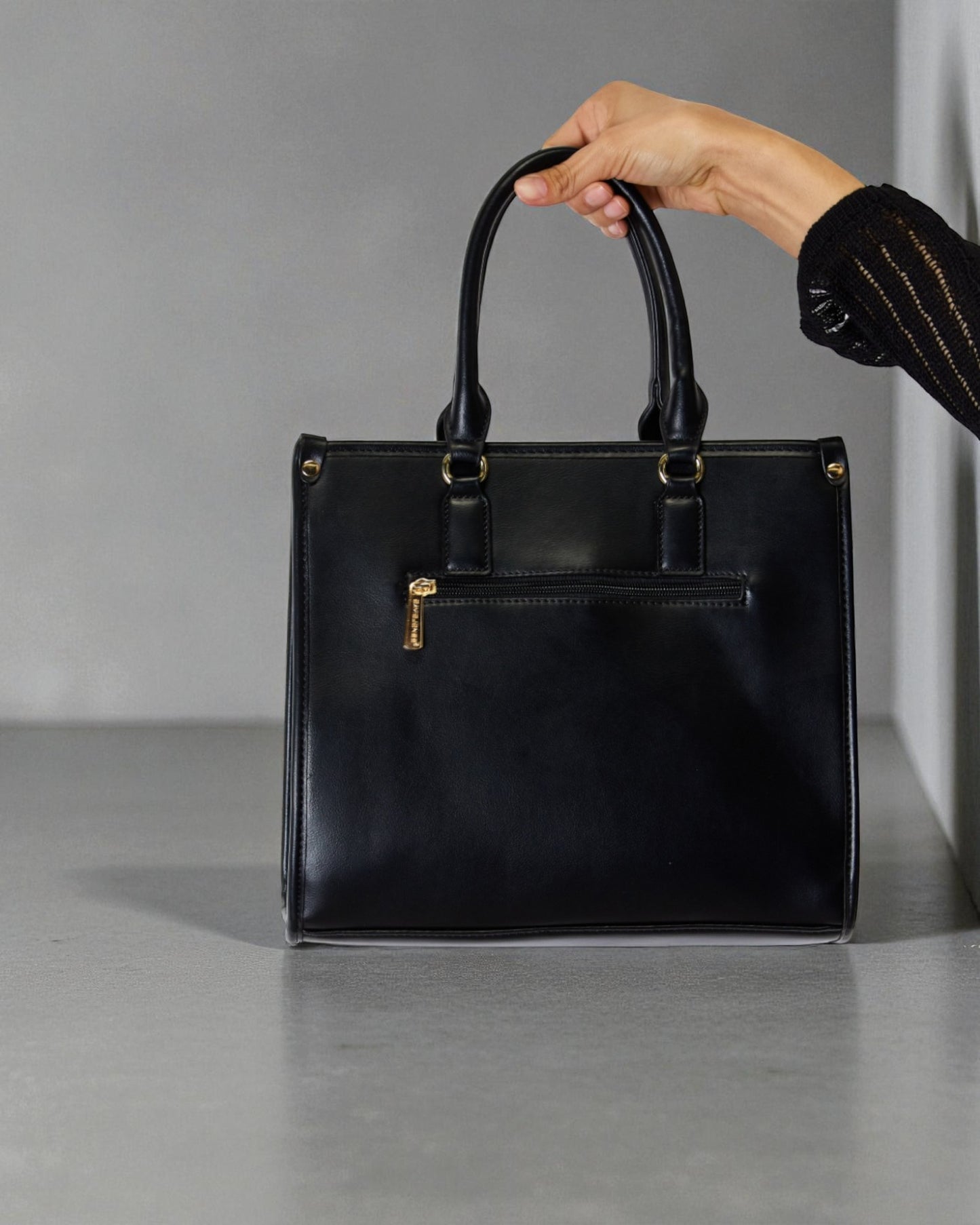 Vegan Leather Argyle Tote Handbag