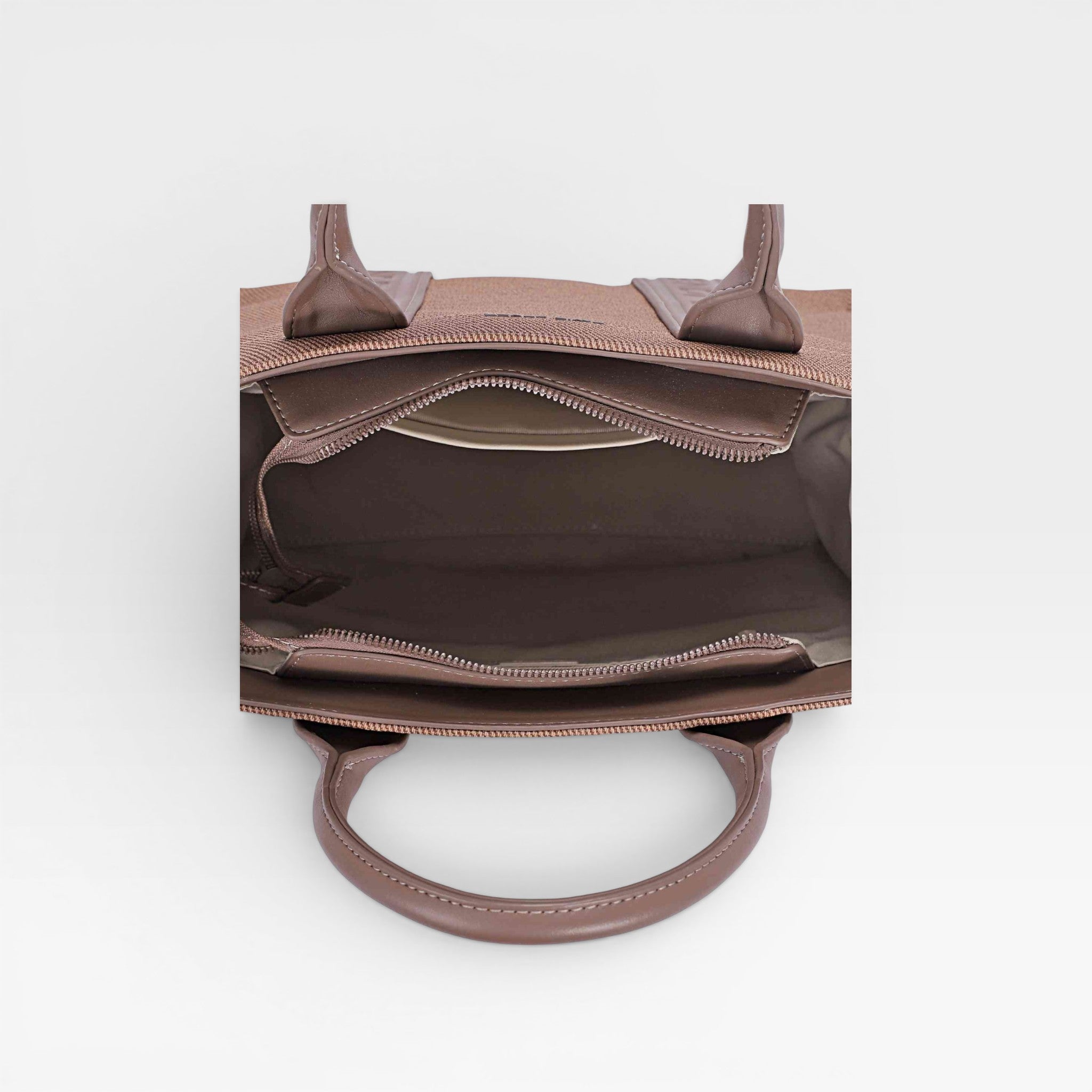 Canvas & Vegan Leather Structured Tote Bag