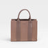 Canvas & Vegan Leather Structured Tote Bag