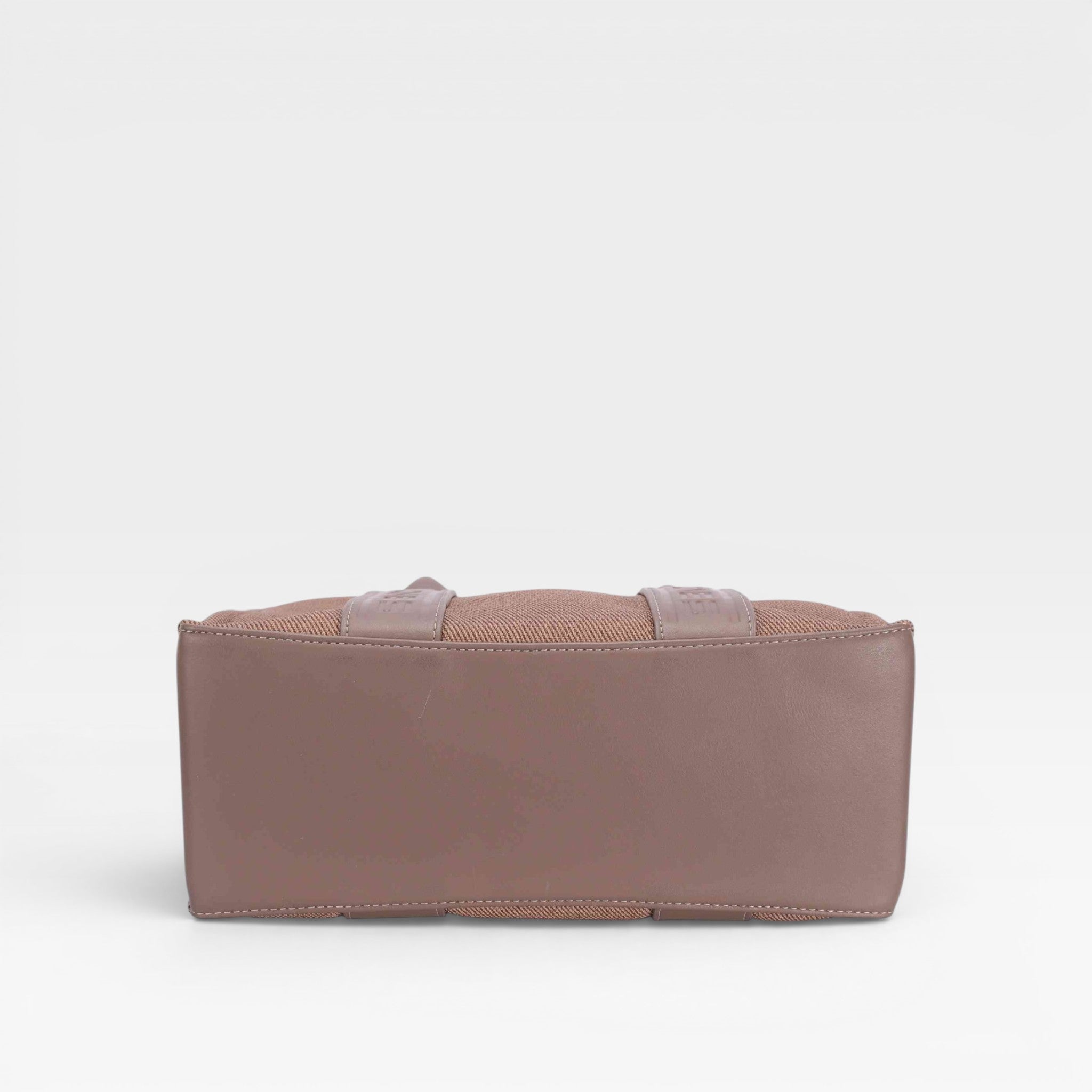 Canvas & Vegan Leather Structured Tote Bag