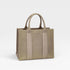 Canvas & Vegan Leather Structured Tote Bag