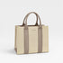 Canvas & Vegan Leather Structured Tote Bag