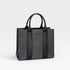 Canvas & Vegan Leather Structured Tote Bag