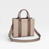 Canvas & Vegan Leather Structured Tote Bag
