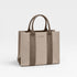 Canvas & Vegan Leather Structured Tote Bag