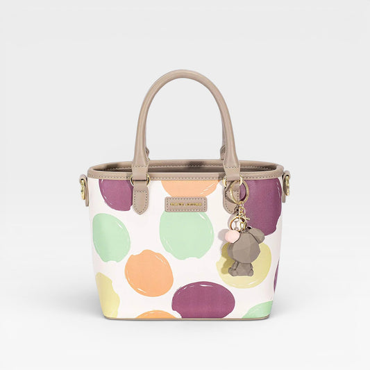 Ivory Multi Dot Vegan Leather Crossbody Bag