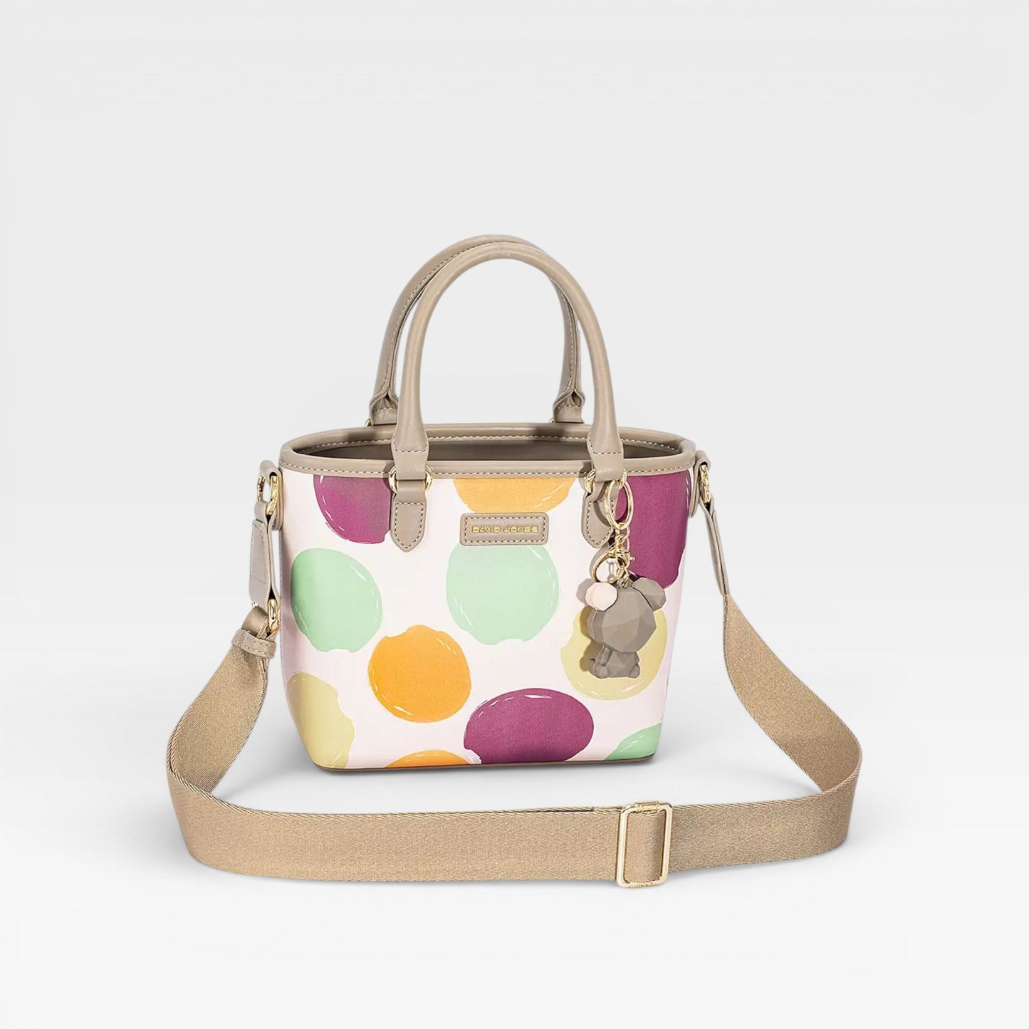 Ivory Multi Dot Vegan Leather Crossbody Bag