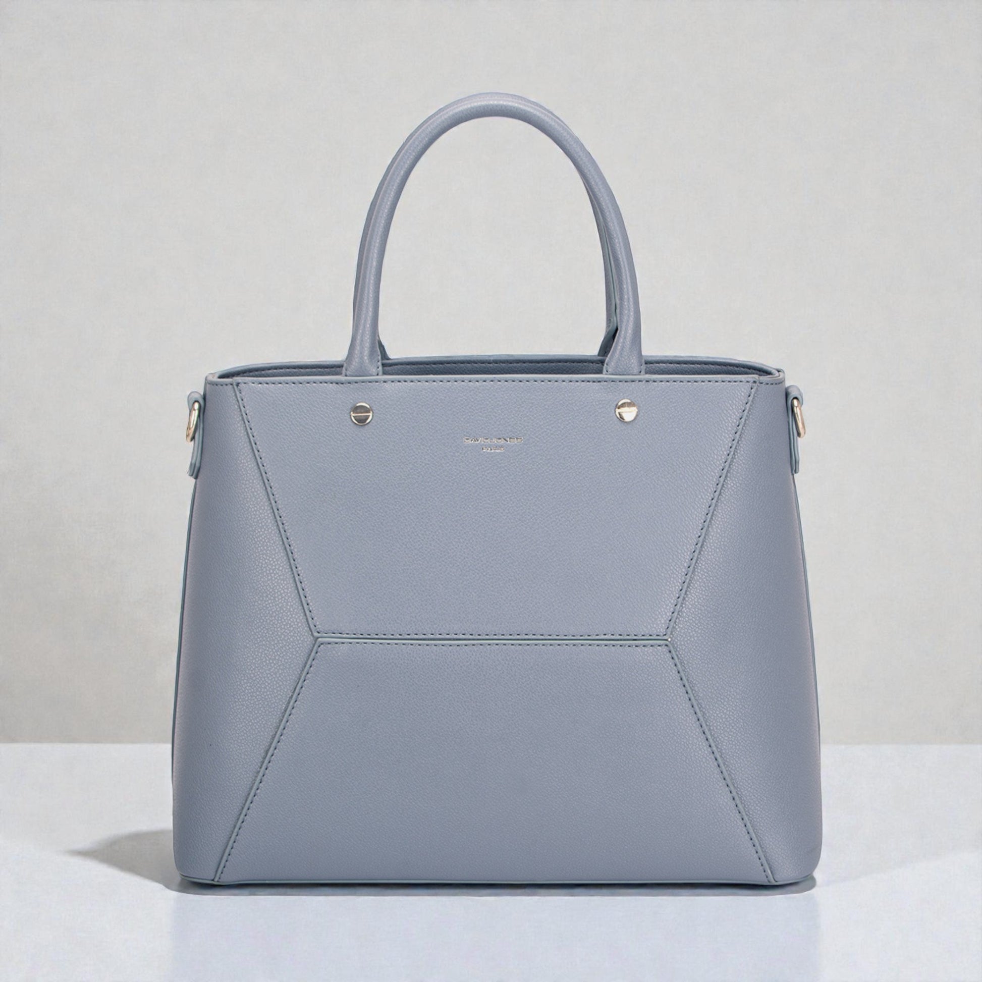 Gray handbag on a light gray background