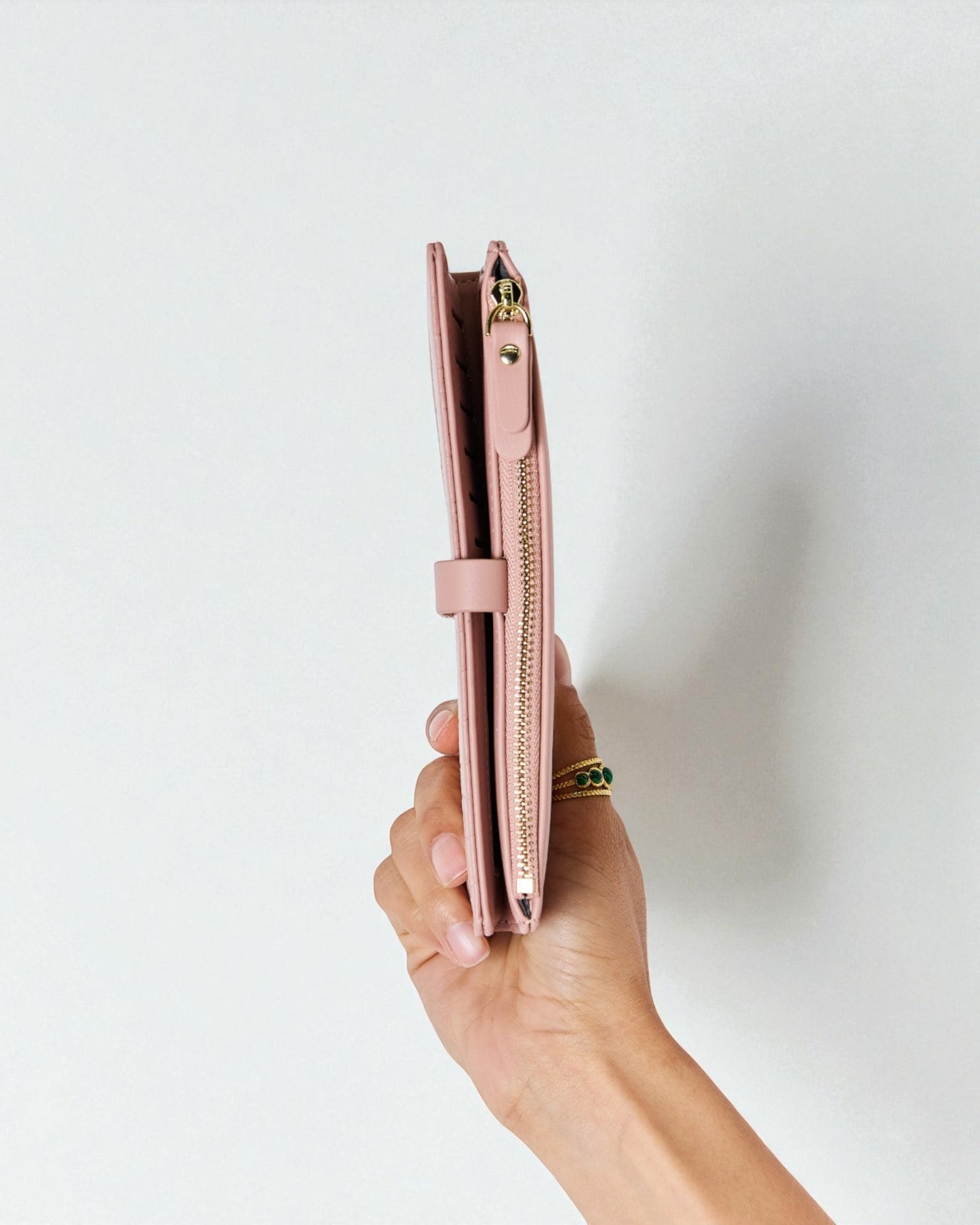 Vegan Leather Croc Embossed Clutch Wallet