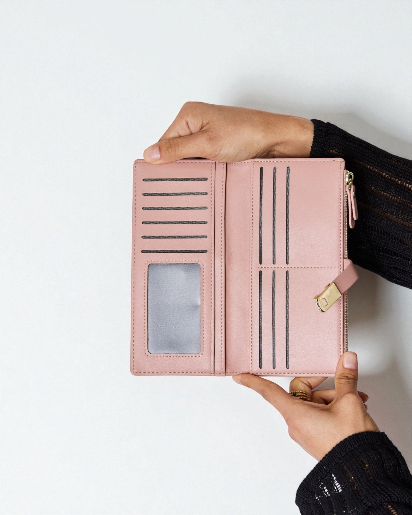 Vegan Leather Croc Embossed Clutch Wallet