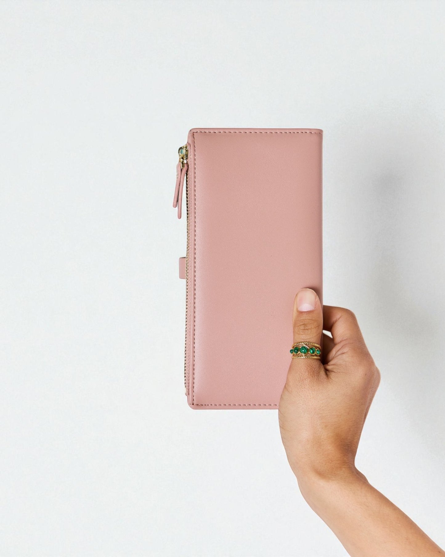 Vegan Leather Croc Embossed Clutch Wallet