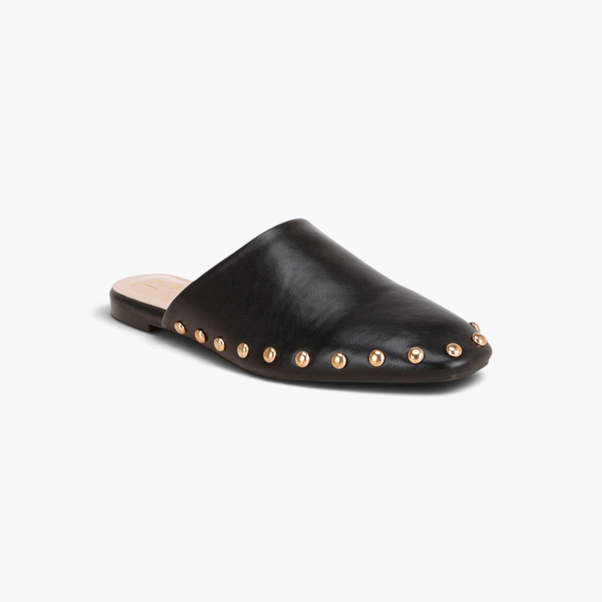 Studded Round-Toe Flat Mules