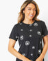 T-shirt imprimé pissenlit noir