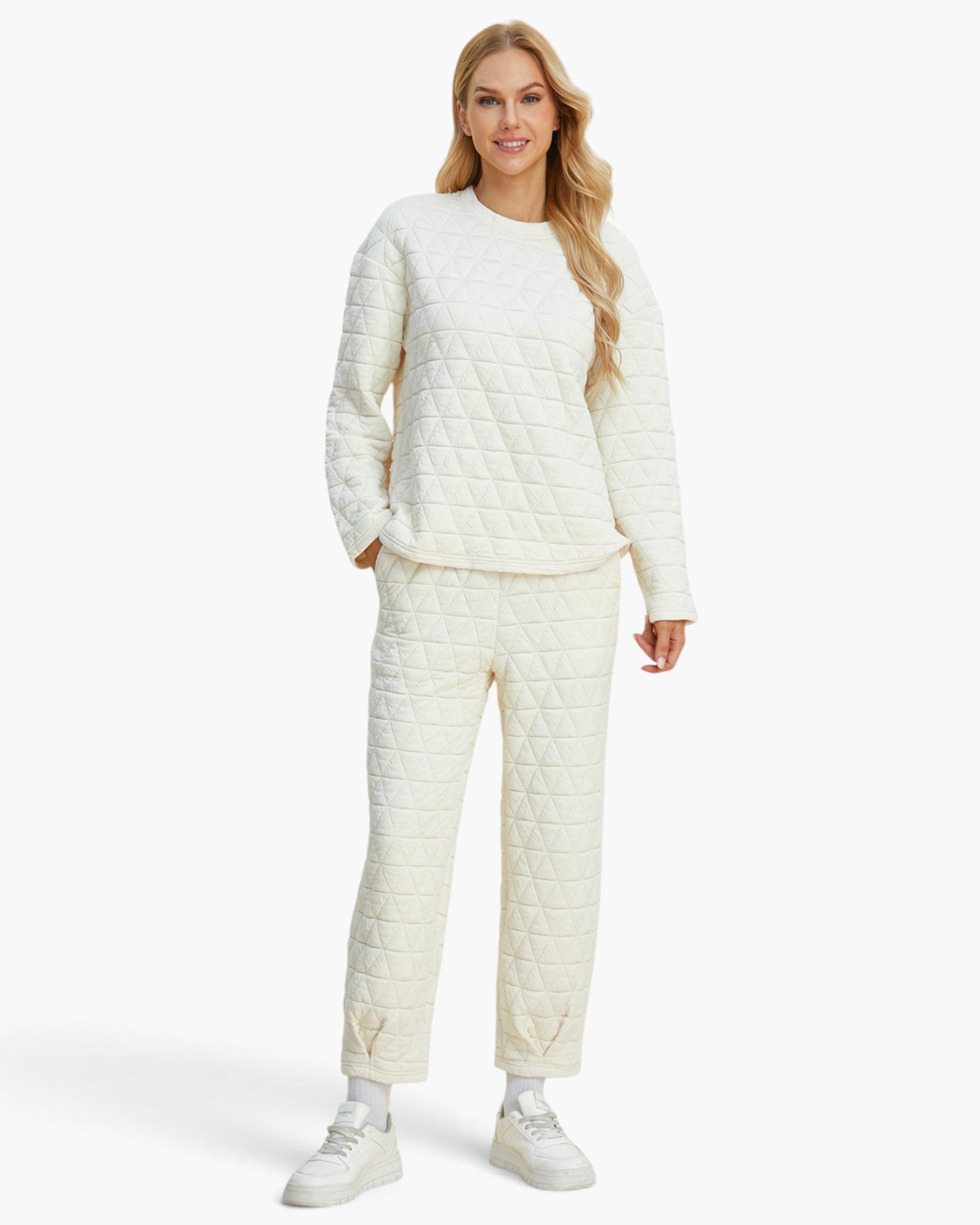 Conjunto de pantalón y top de manga larga acolchado
