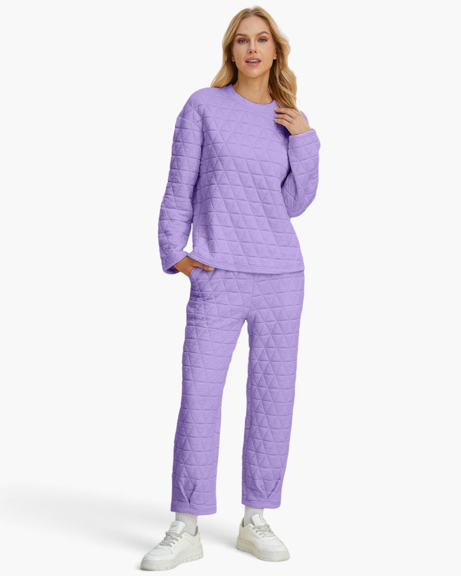 Conjunto de pantalón y top de manga larga acolchado