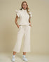 Ruffle Sleeve Quarter Zip Lounge Set