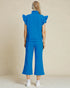 Ruffle Sleeve Quarter Zip Lounge Set