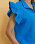 Ruffle Sleeve Quarter Zip Lounge Set