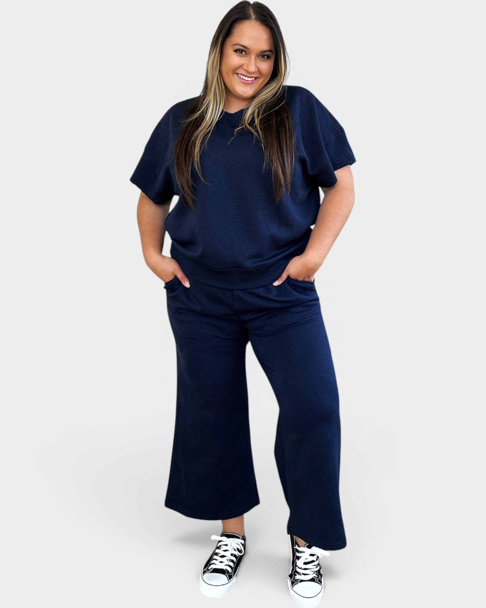 Textured Wide-Leg Lounge Set