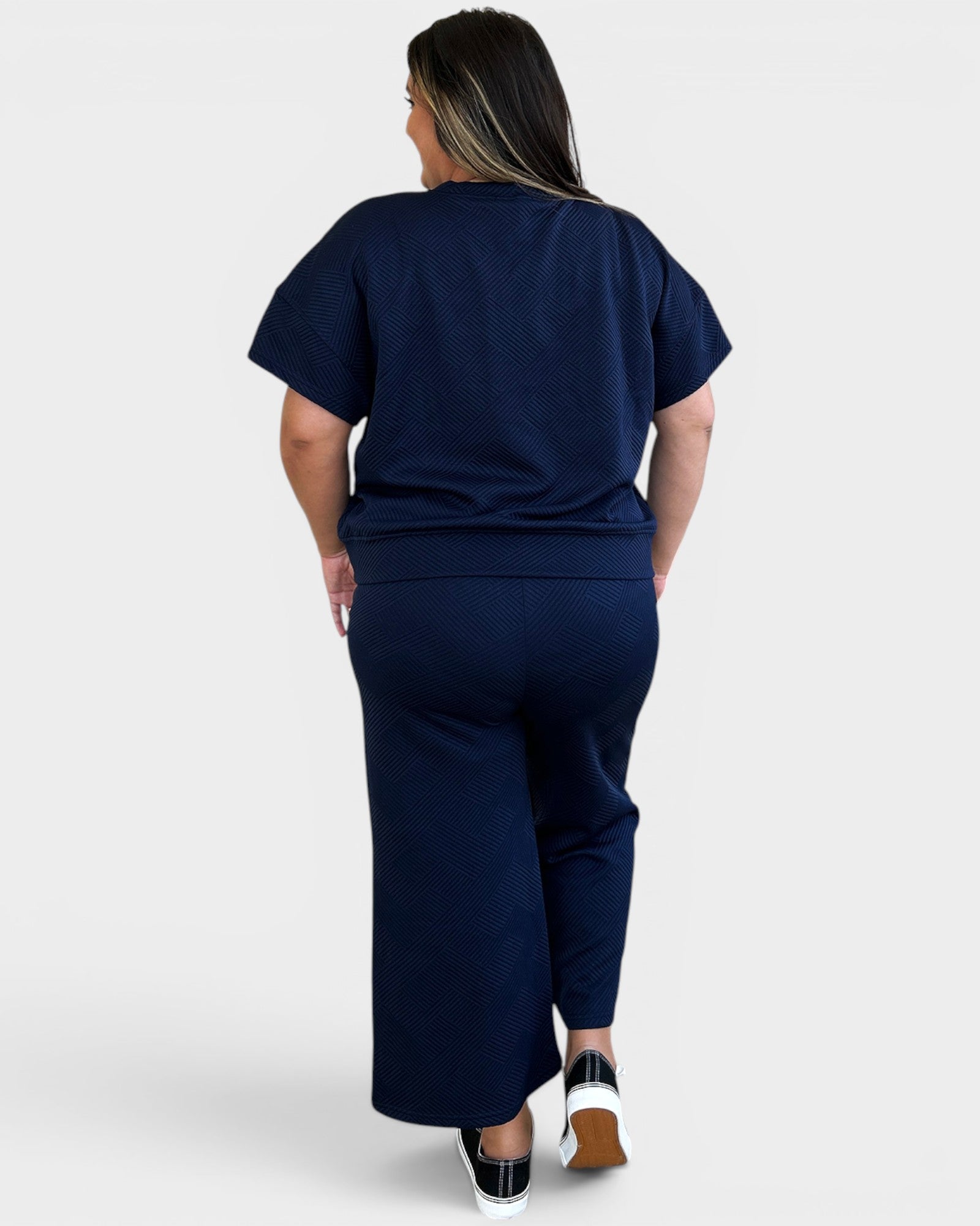 Textured Wide-Leg Lounge Set