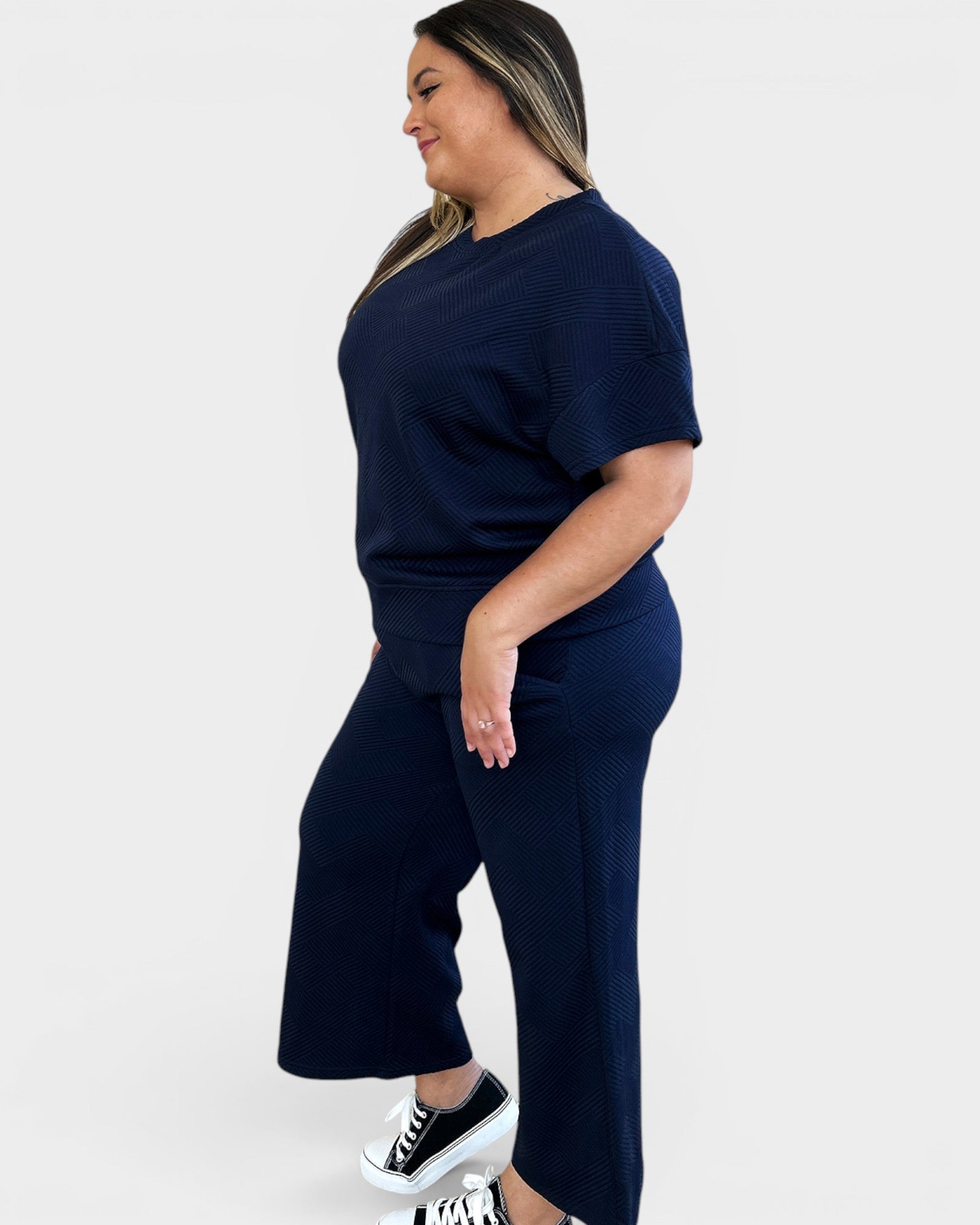 Textured Wide-Leg Lounge Set