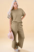 Ensemble haut et pantalon texturé à manches courtes