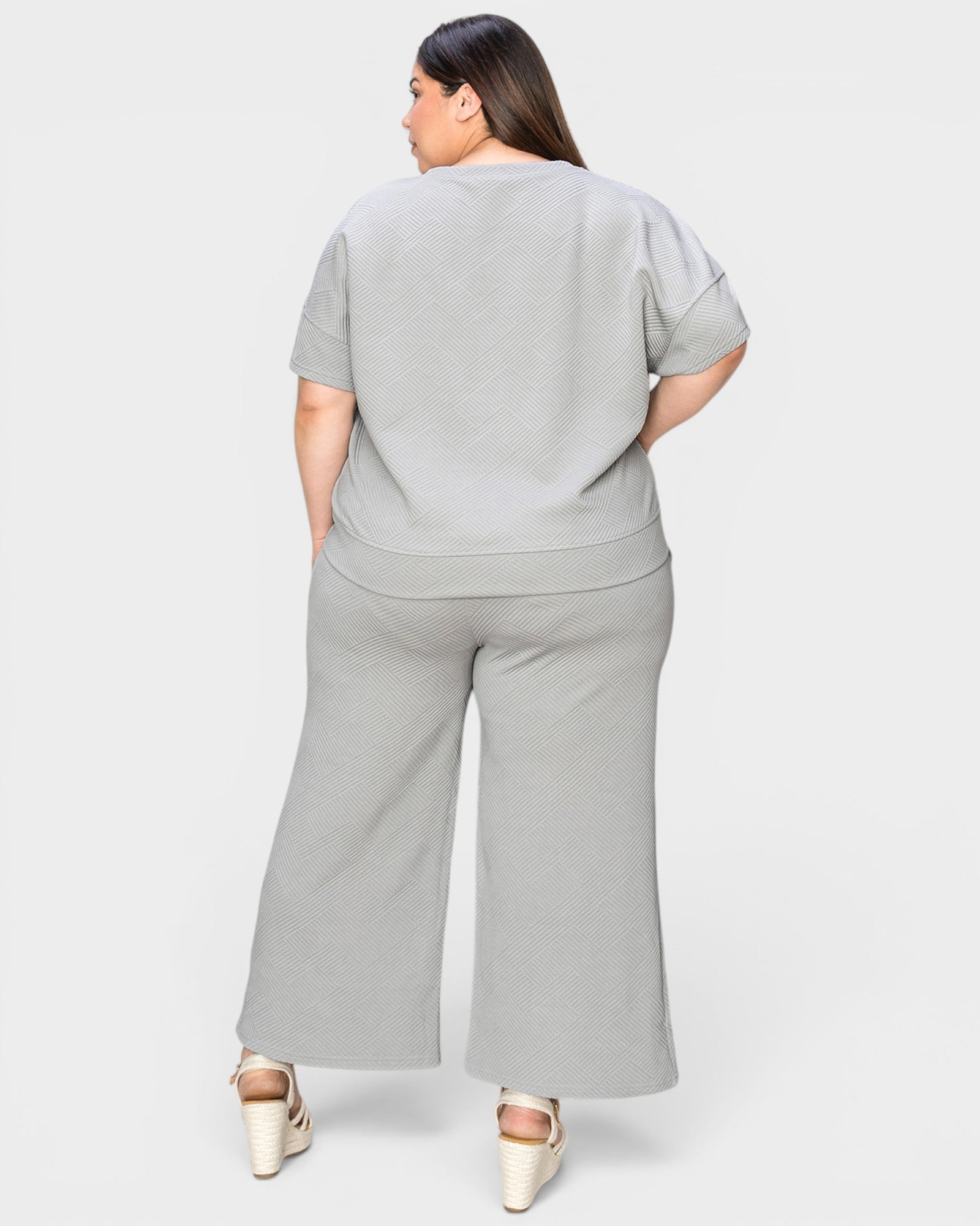 Textured Wide-Leg Lounge Set