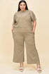 Ensemble haut et pantalon texturé à manches courtes