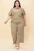 Ensemble haut et pantalon texturé à manches courtes